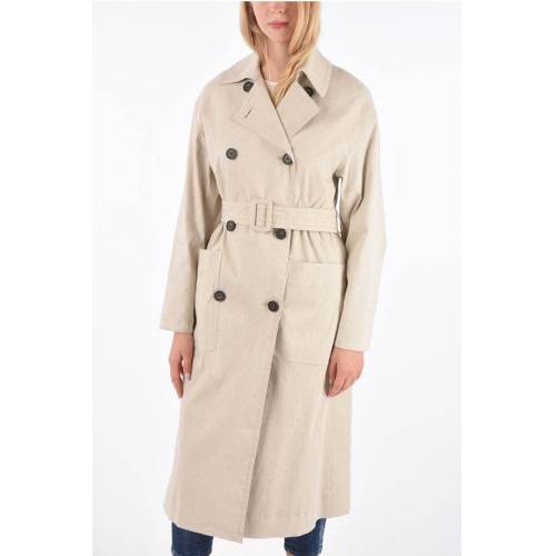 Bild von Vince. flax double breasted Chesterfield coat with belt
