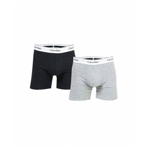 Bild von Calvin Klein Mens 2 Pack Modern Cotton Boxer Briefs in Grey black