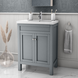 Bild von 600mm Grey Freestanding Vanity Unit with Sink – Avebury