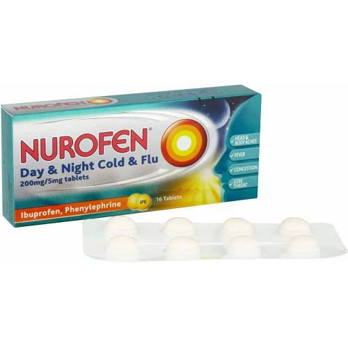 Bild von Nurofen Day & Night Cold & Flu 200mg/5mg – 16 Tablets