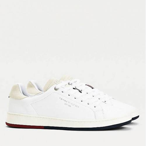 Bild von Tommy Hilfiger Retro Tennis Line – White Leather Sneakers
