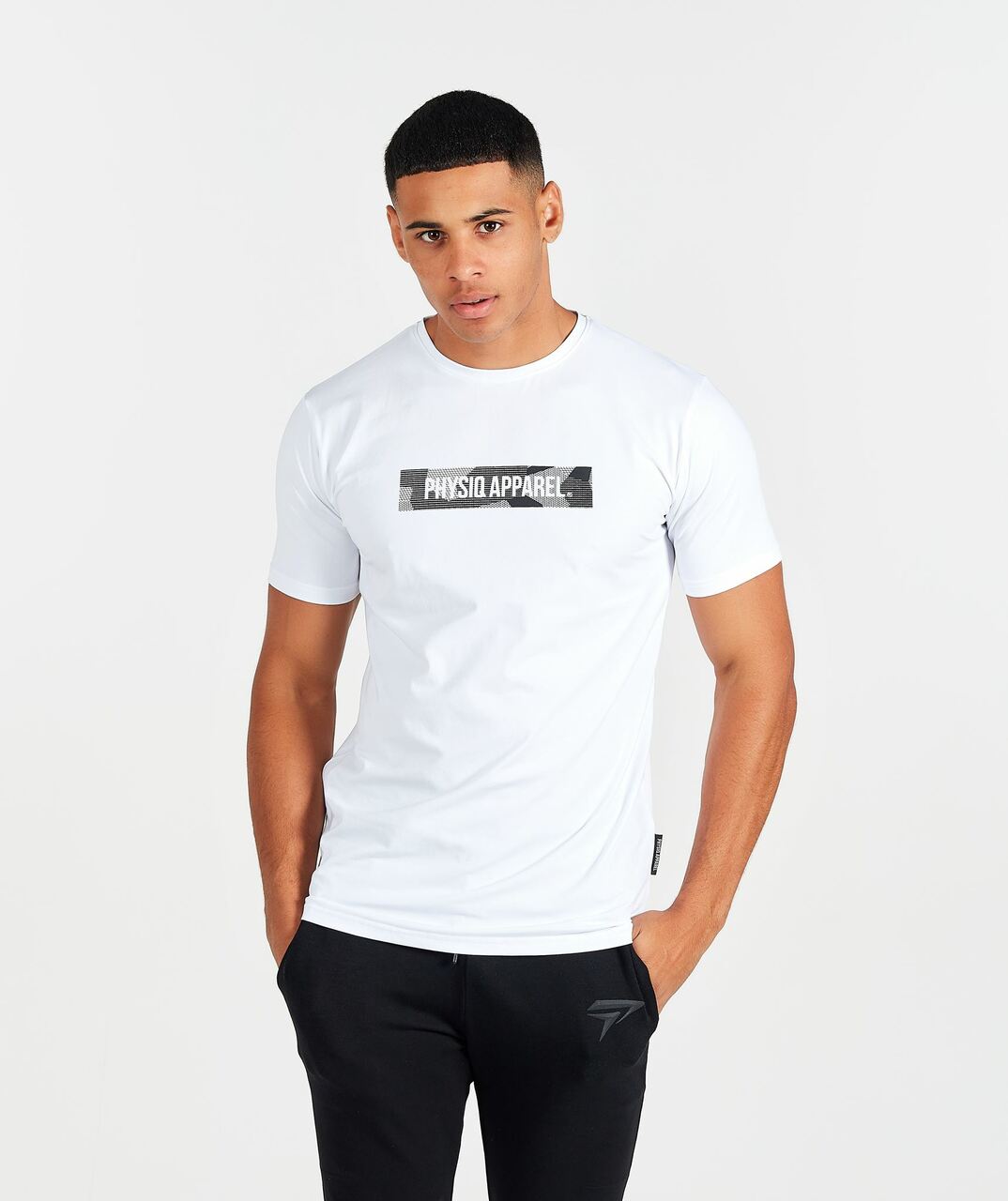Bild von Physiq Apparel Camo Grid TShirt – White – male – White