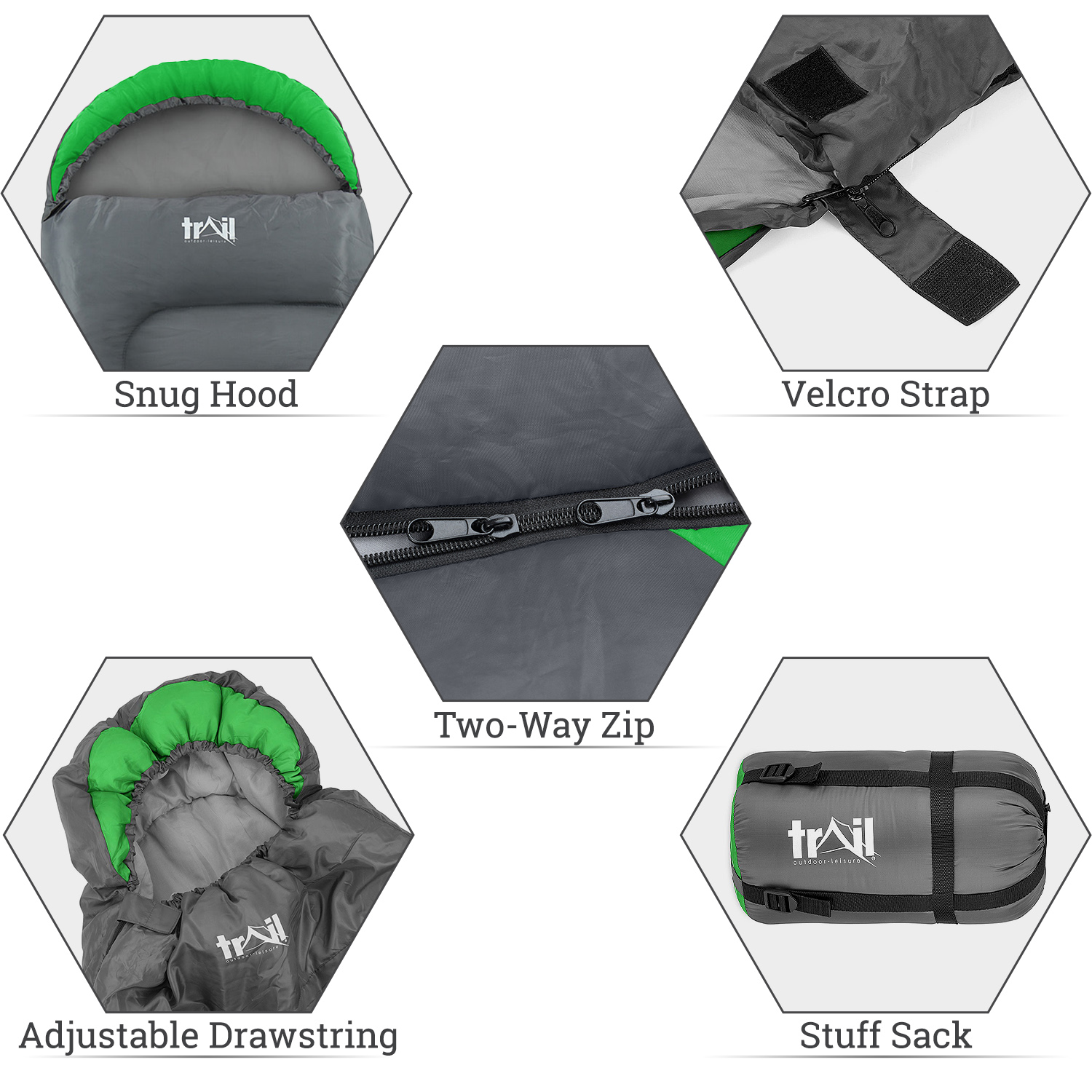 Bild von Leisure Hooded Sleeping Bag – Green Green